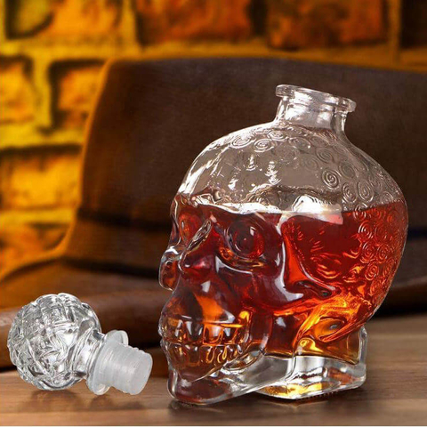 25oz Tequila Skull Glasflaschenbeh&auml;lter