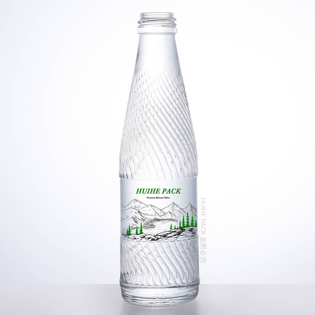 250 ml gerippte, hochwertige Klarglas-Wasserflasche, Gro&szlig;packung