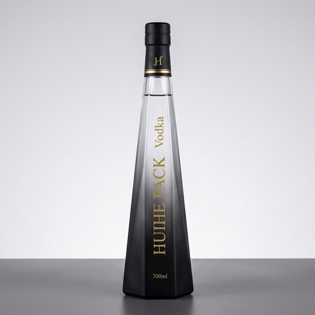 700 ml unregelm&auml;&szlig;ige transparente Glaswodka -Flasche mit Korken