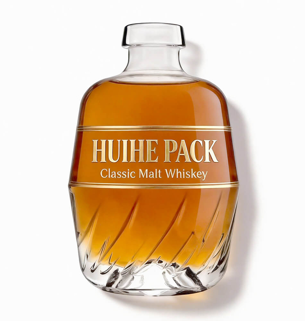 70-cl-Gerstenflasche aus Glas f&uuml;r Wodka, Rum, Gin, Tequila und Whiskey mit Carnette-Finish