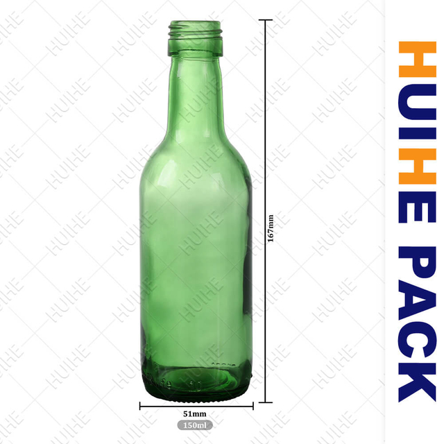 150 ml grüne Korea Sujo Sake Glasflasche Großhandel