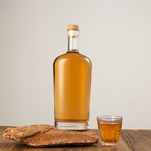 Philly Oval Flask Glass -Schnapsflasche mit Bar Top Cork