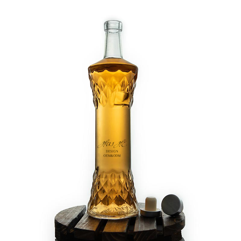 Personalisierte strukturierte 75CL große Whiskyflasche aus Glas