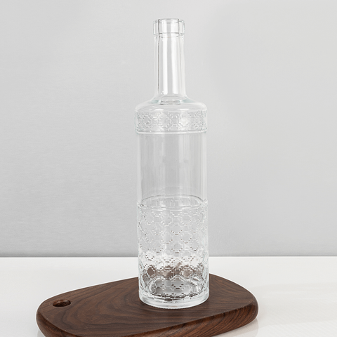 700 ml gepr&auml;gter schlanker Nackenzylinderglasflaschen mit Korken mit Korken