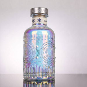 Aufw&auml;ndige florale - inspirierte Glasfl&uuml;ssigkeitsflasche mit dickem Hals