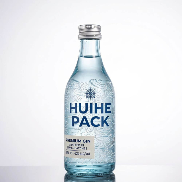 Gro&szlig;e 50-ml-Runde, klare Flintglas-Kleinflaschen mit Alkohol