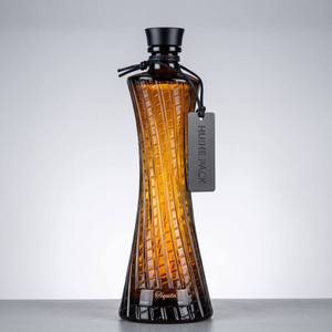 Twisted Oval Tailled Clear Glass Flasche 500 ml Gro&szlig;handel