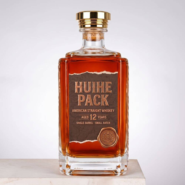 Rechteckige Prisma -Glas -Whiskyflasche mit besserem Griff
