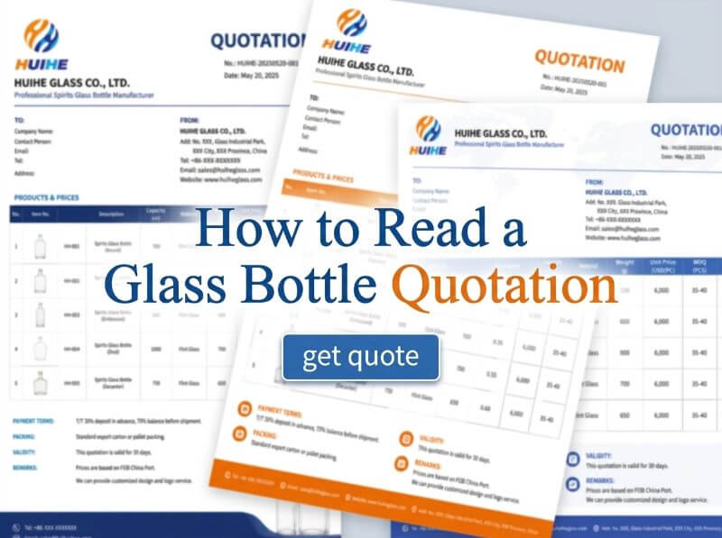 So lesen Sie ein Angebot f&uuml;r eine Glasflasche: Eine Preisaufschl&uuml;sselung Zeile f&uuml;r Zeile